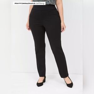 Lane Bryant Women's plus size 22 Long Black pull on slacks